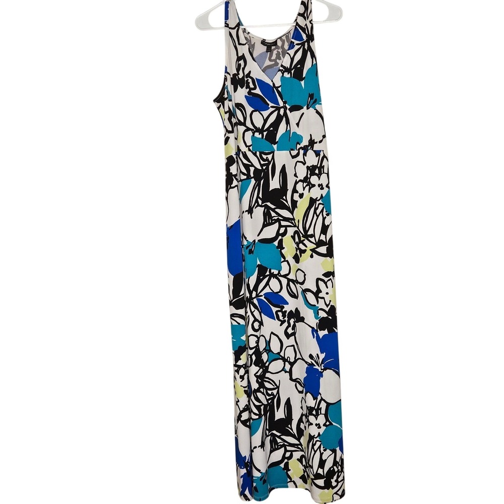 Lane‎ Bryant Maxi Dress Floral Print Sleeveless 14/16 Boho Vacation Cruise Comfy